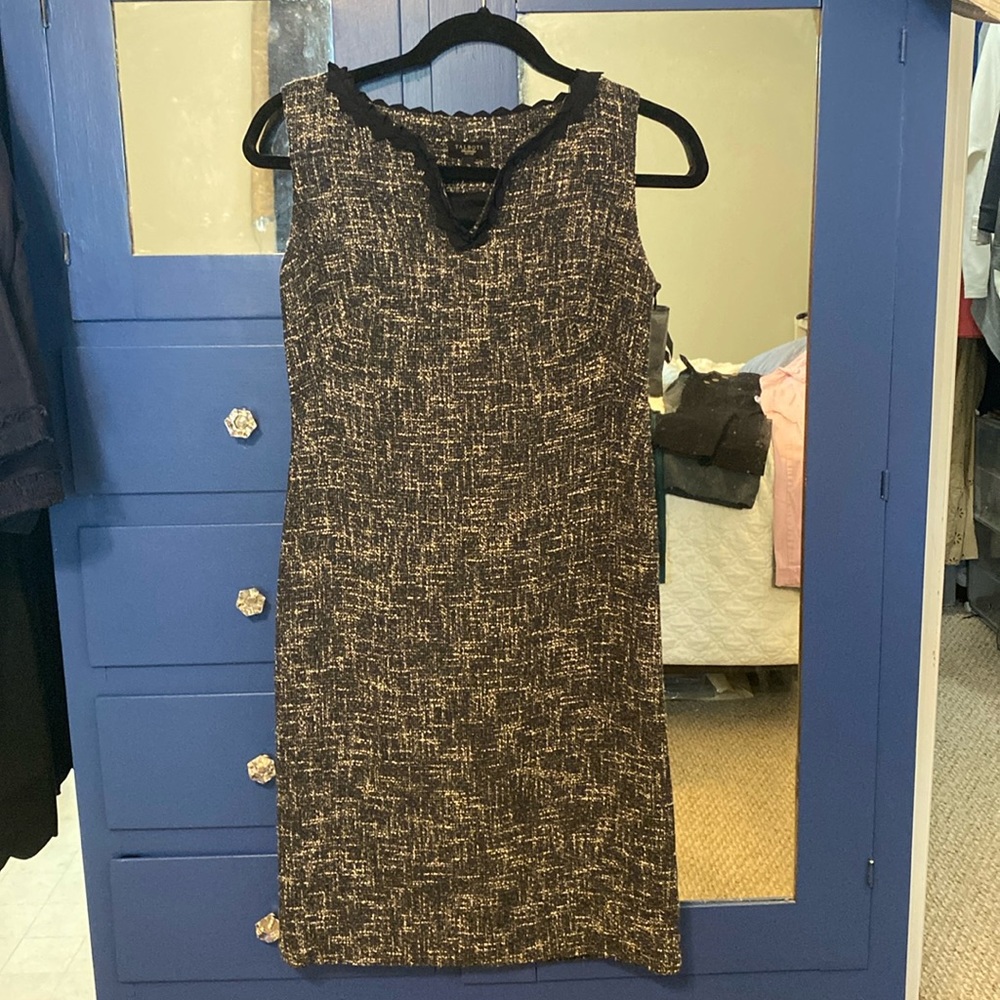 Talbots Black Tweed Sleeveless Dress Size 2P